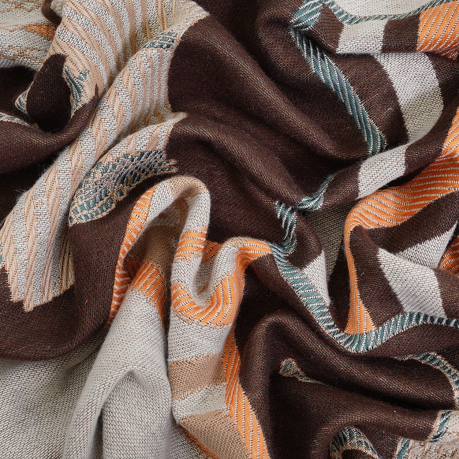 Closeout Deal New Arrival Horse Pattern Jacquard Scarf (Size 185x67 cm) - Brown