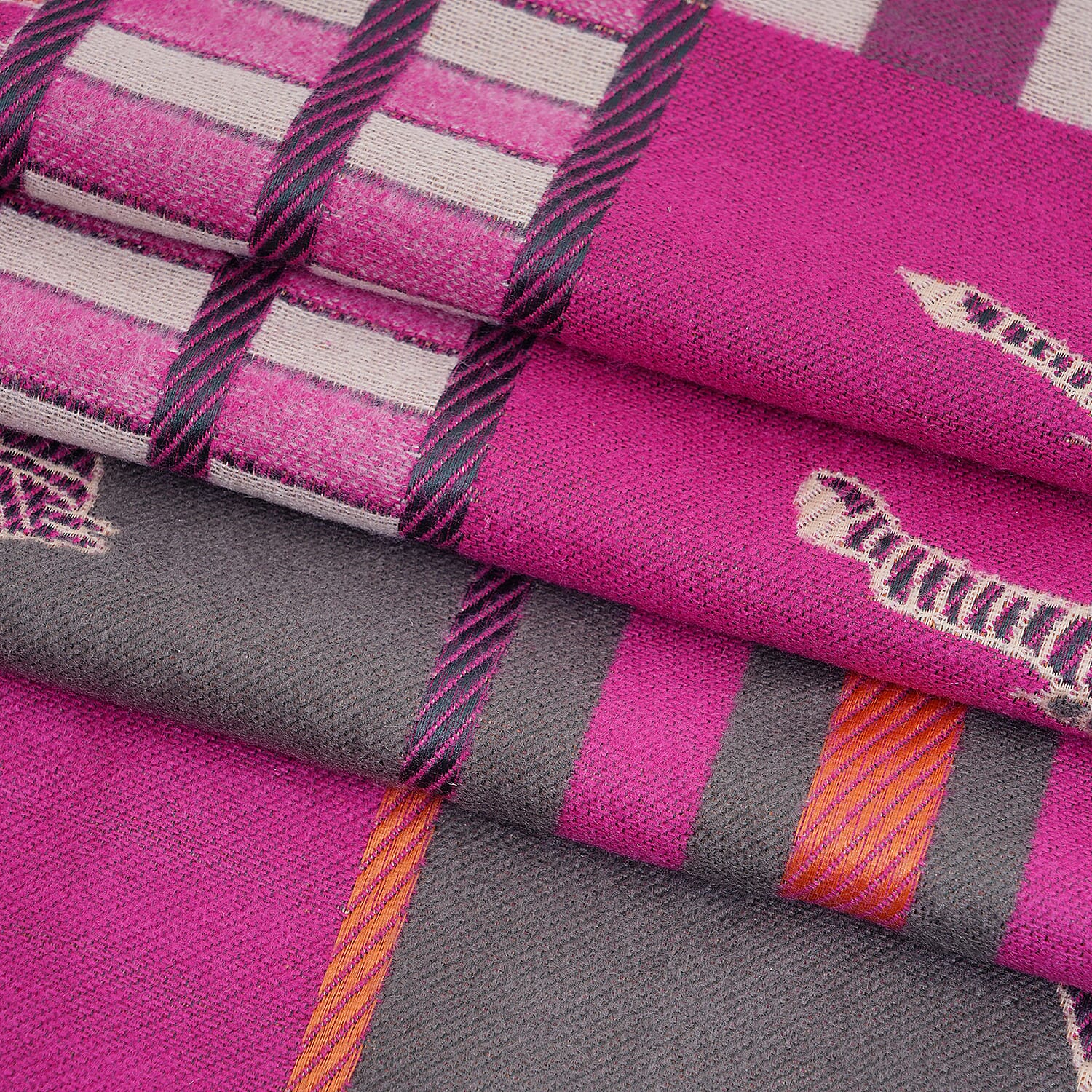 Closeout Deal New Arrival Horse Pattern Jacquard Scarf (Size 185x67 cm) - Fuchsia