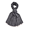 Closeout Deal - Zigzag Print Fluffy Scarf (One Size 185x67 cm) - Black
