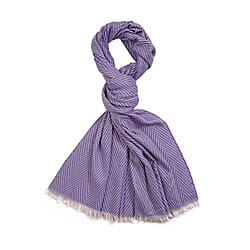 Closeout Deal - Zigzag Print Fluffy Scarf (One Size 185x67 cm) - Orange