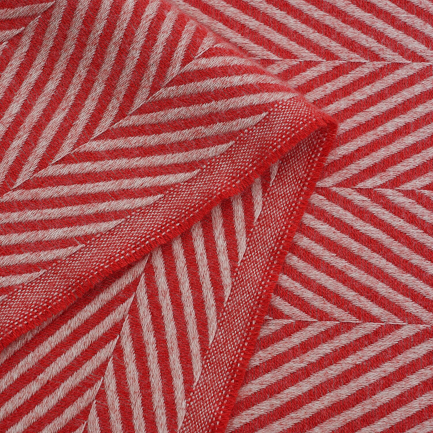 Closeout Deal - Zigzag Print Fluffy Scarf (One Size 185x67 cm) - Orange