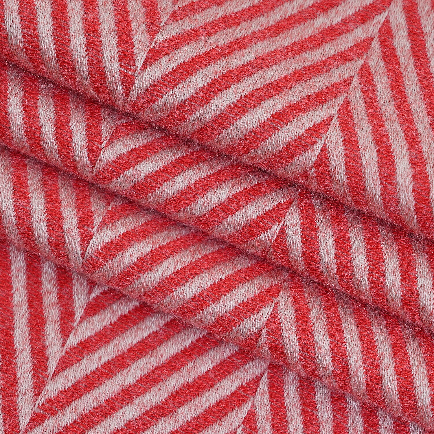 Closeout Deal - Zigzag Print Fluffy Scarf (One Size 185x67 cm) - Orange