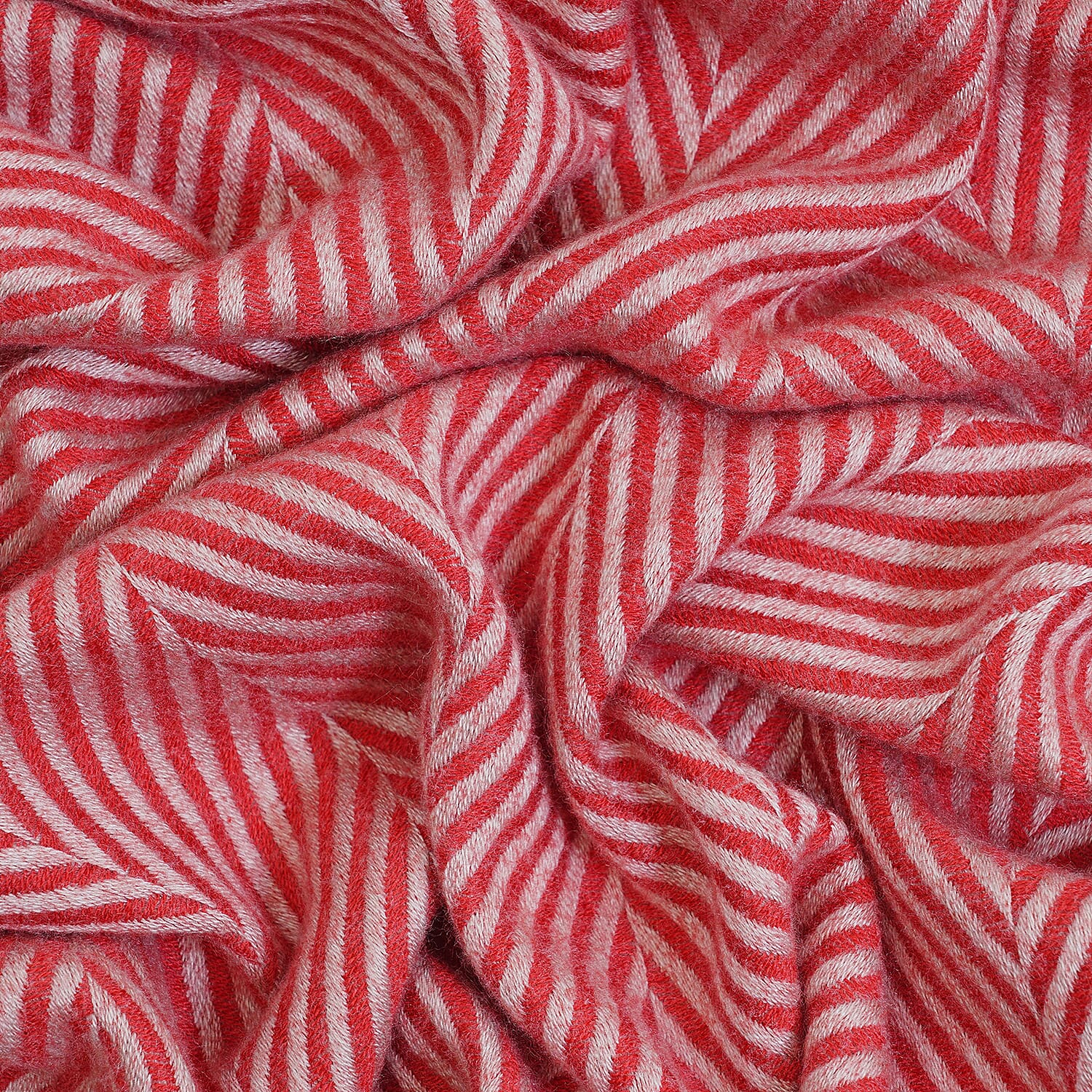 Closeout Deal - Zigzag Print Fluffy Scarf (One Size 185x67 cm) - Orange