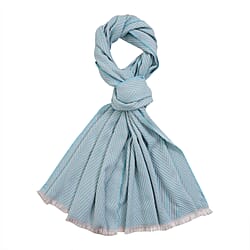 Closeout Deal - Zigzag Print Fluffy Scarf (One Size 185x67 cm) - Orange