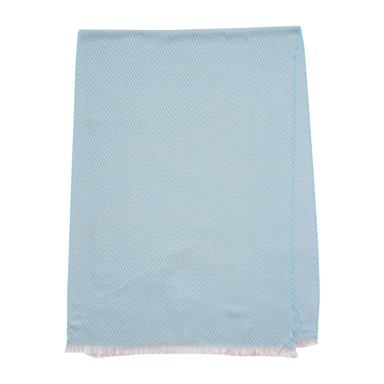 Closeout Deal - Zigzag Print Fluffy Scarf (One Size 185x67 cm) - Green