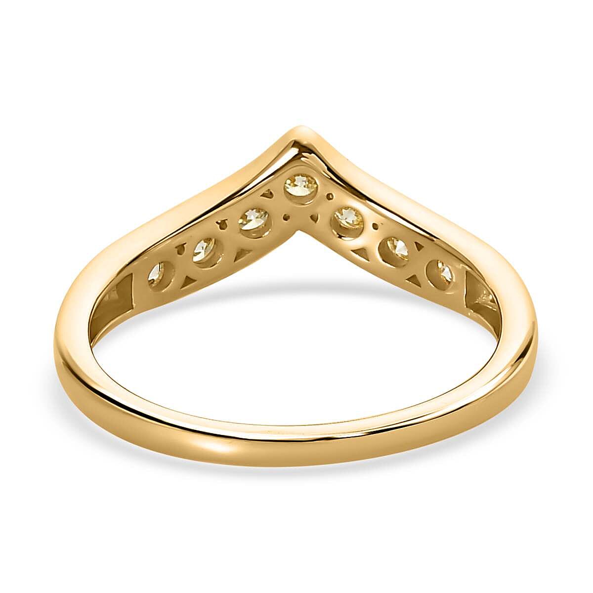 14K Yellow Gold SGL Certified Natural Yellow Diamond (VS-SI ) Wishbone Ring 0.50 Ct.