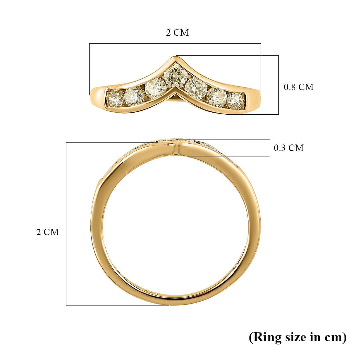 14K Yellow Gold SGL Certified Natural Yellow Diamond (VS-SI ) Wishbone Ring 0.50 Ct.