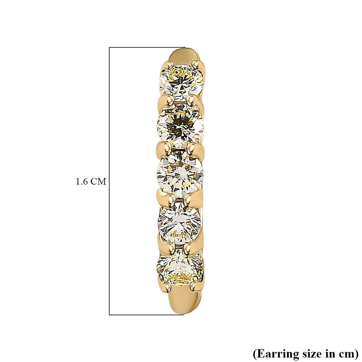 14K Yellow Gold Natural Yellow Diamond (VS-SI) Hoop Earrings 0.75 Ct