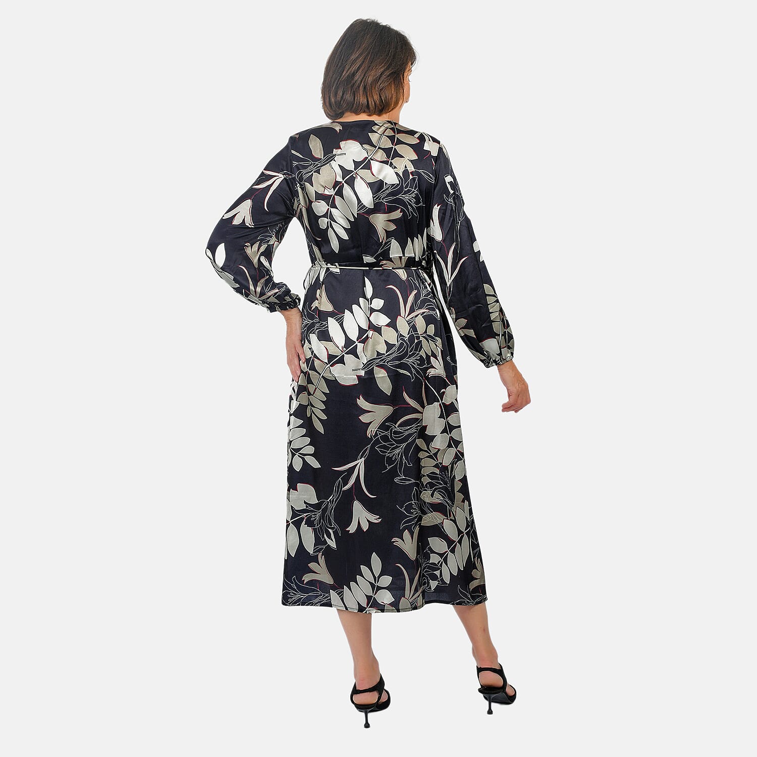 Tamsy Printed Satin Wrap Dress