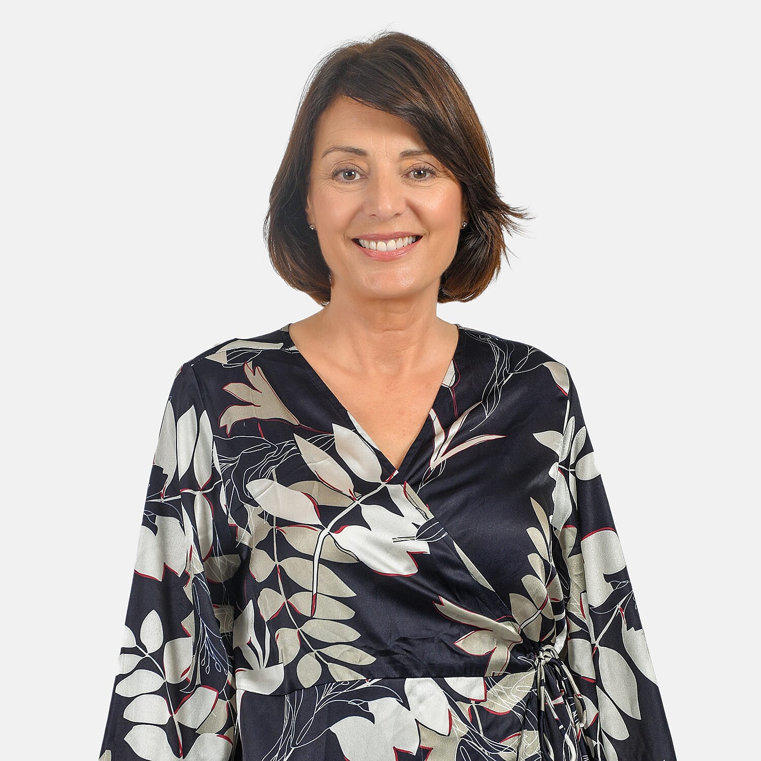 Tamsy Printed Satin Wrap Dress