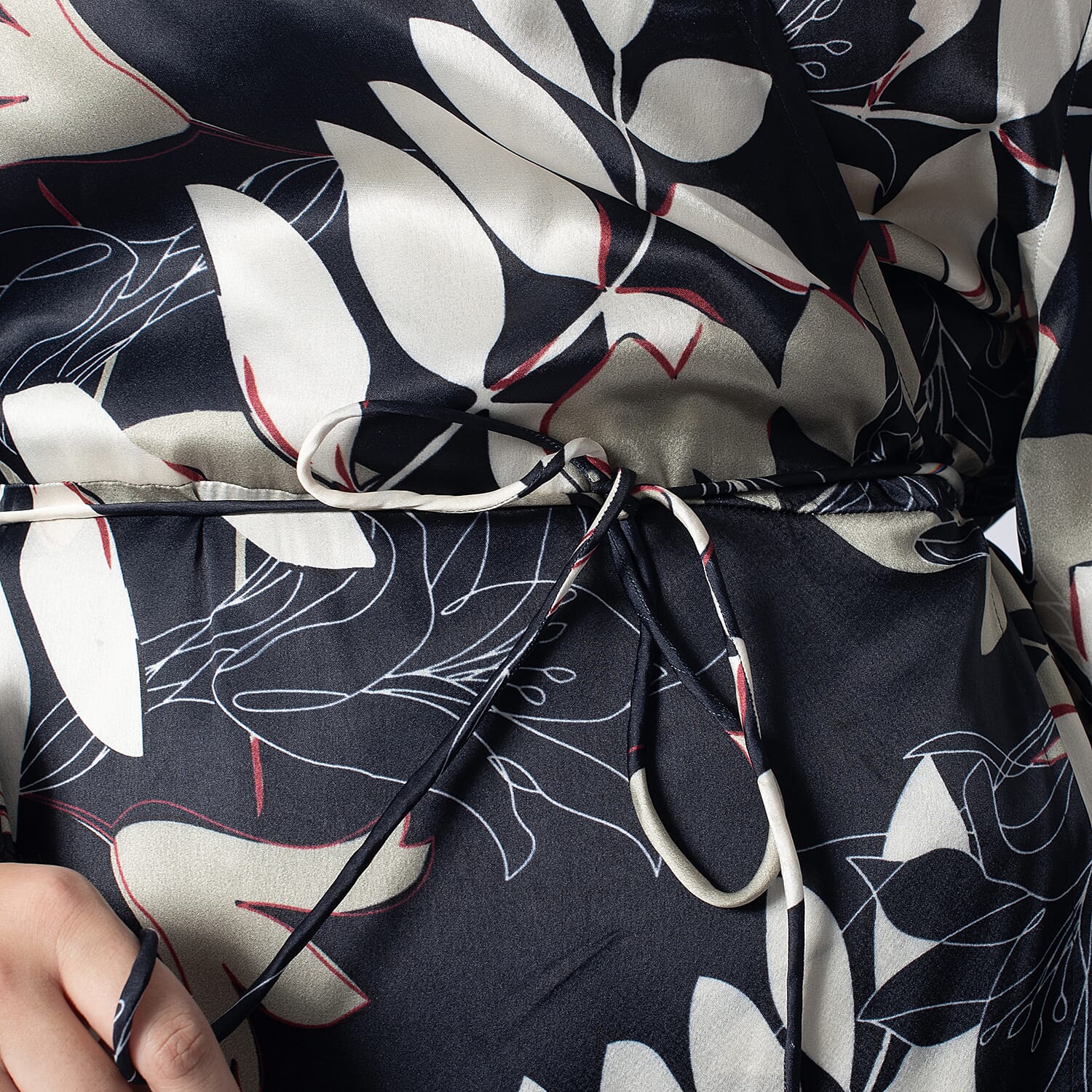 Tamsy Printed Satin Wrap Dress