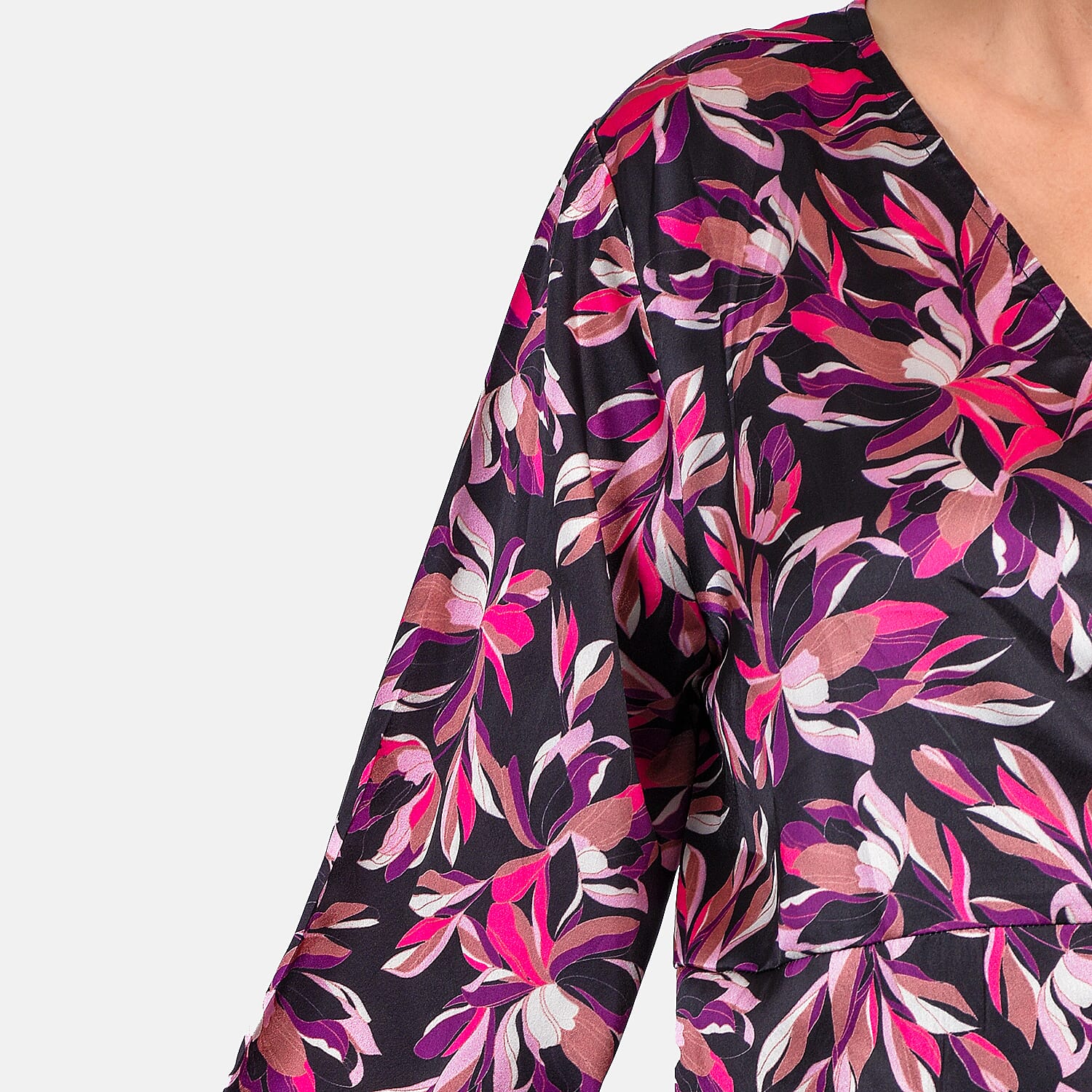 Tamsy Printed Satin Wrap Dress