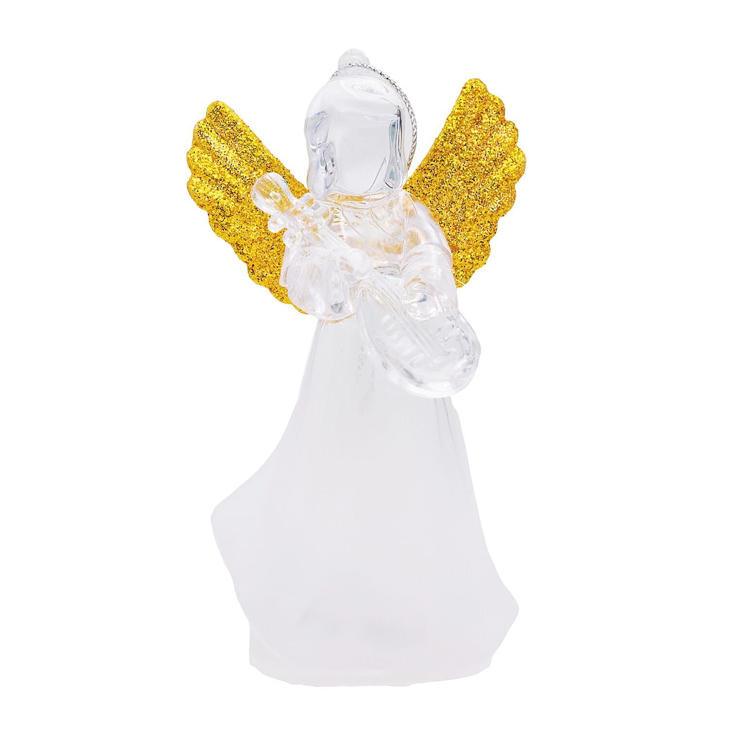 Set of 3 Colour Changing Angel Decoration - Clear, 11cm Height