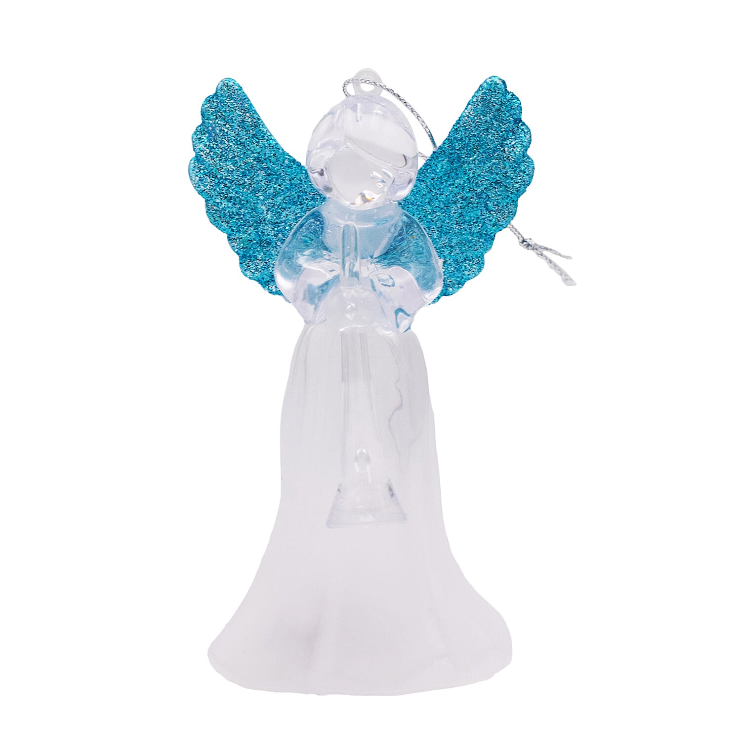 Set of 3 Colour Changing Angel Decoration - Clear, 11cm Height