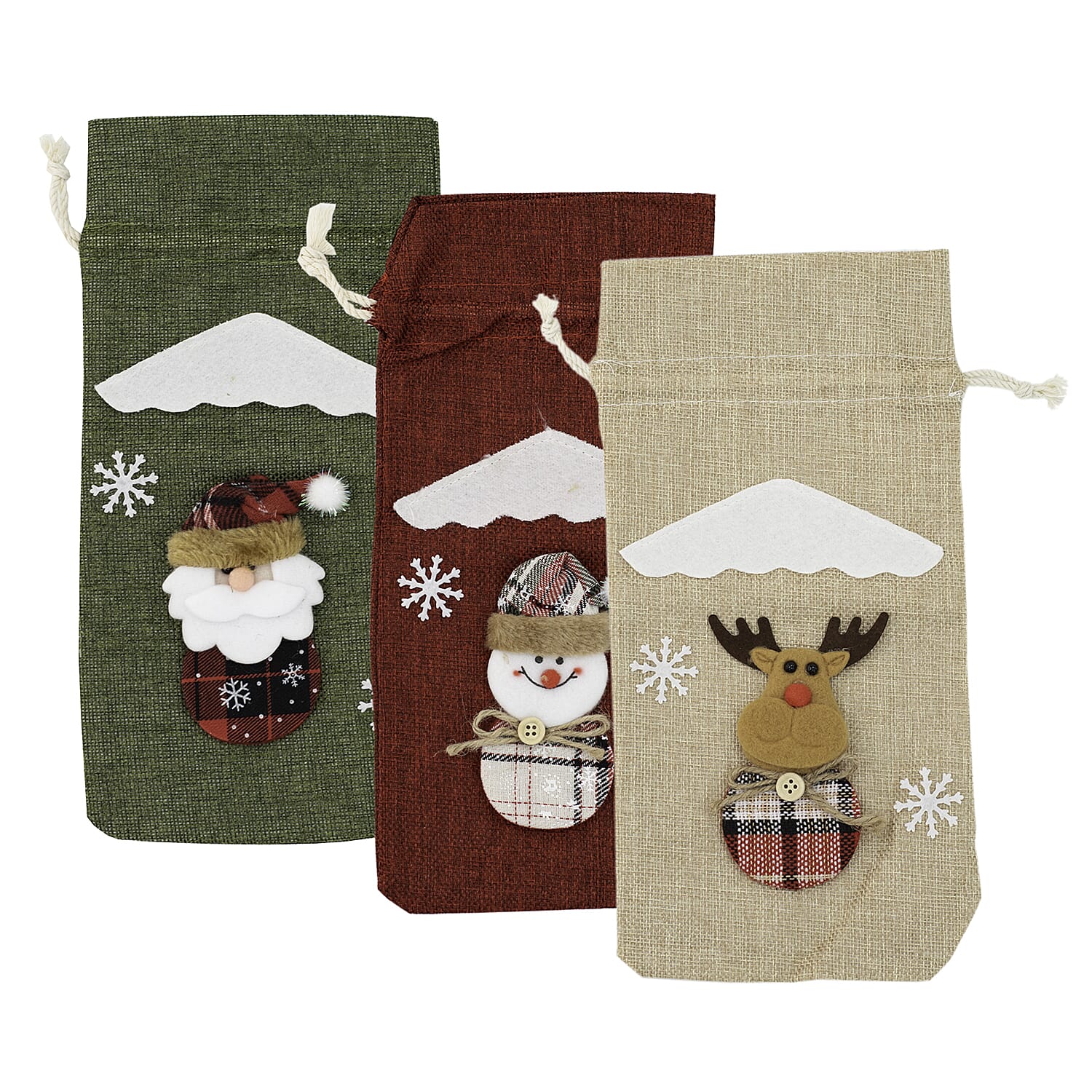 Set of 3 Christmas Novelty Gift Bag (Size 30x14 cm) - Multi