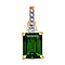9K Yellow Gold Natural Chrome Diopside and Diamond Pendant 1.61 Ct