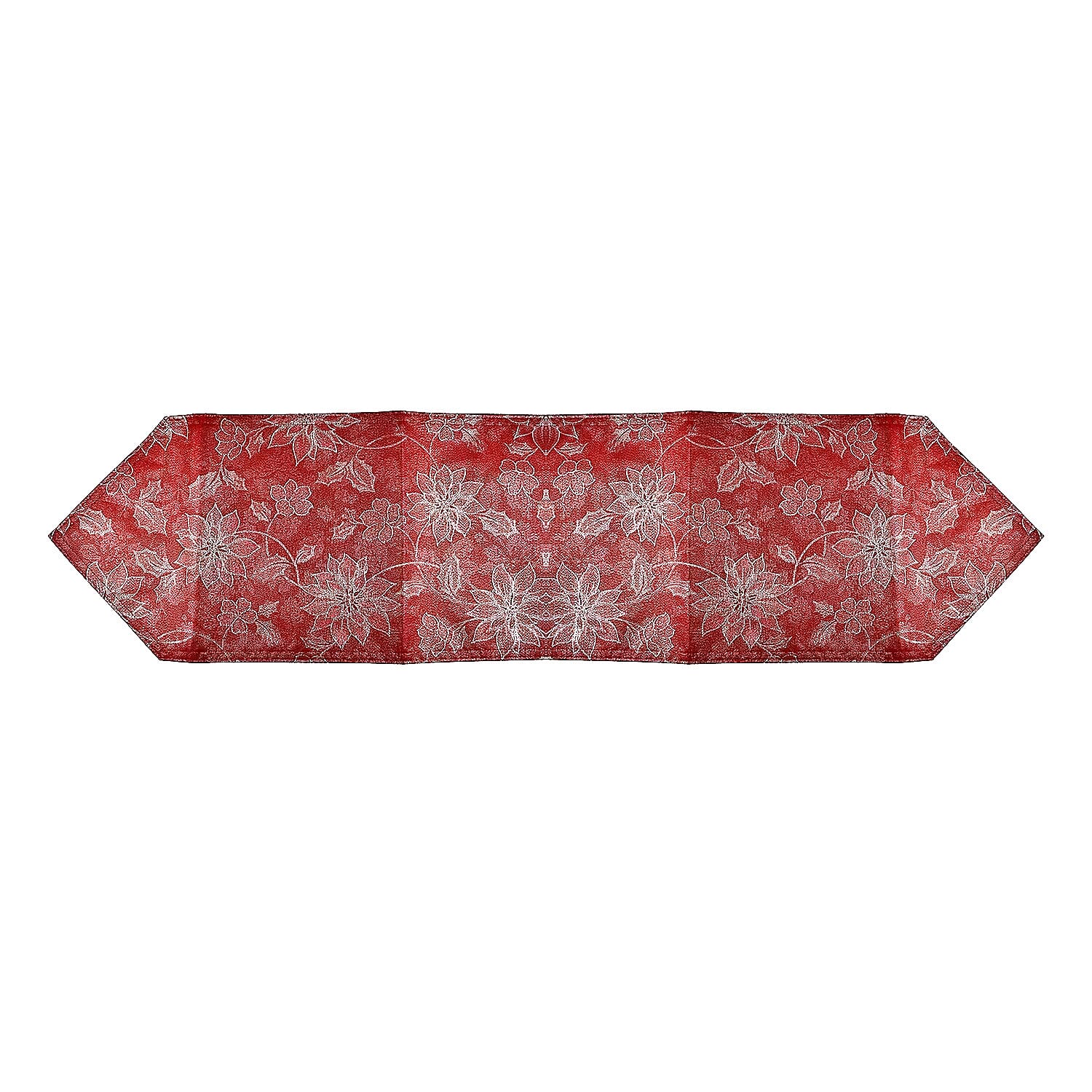 Christmas Poinsettia Table Runner (Size 190x31cm) - Red