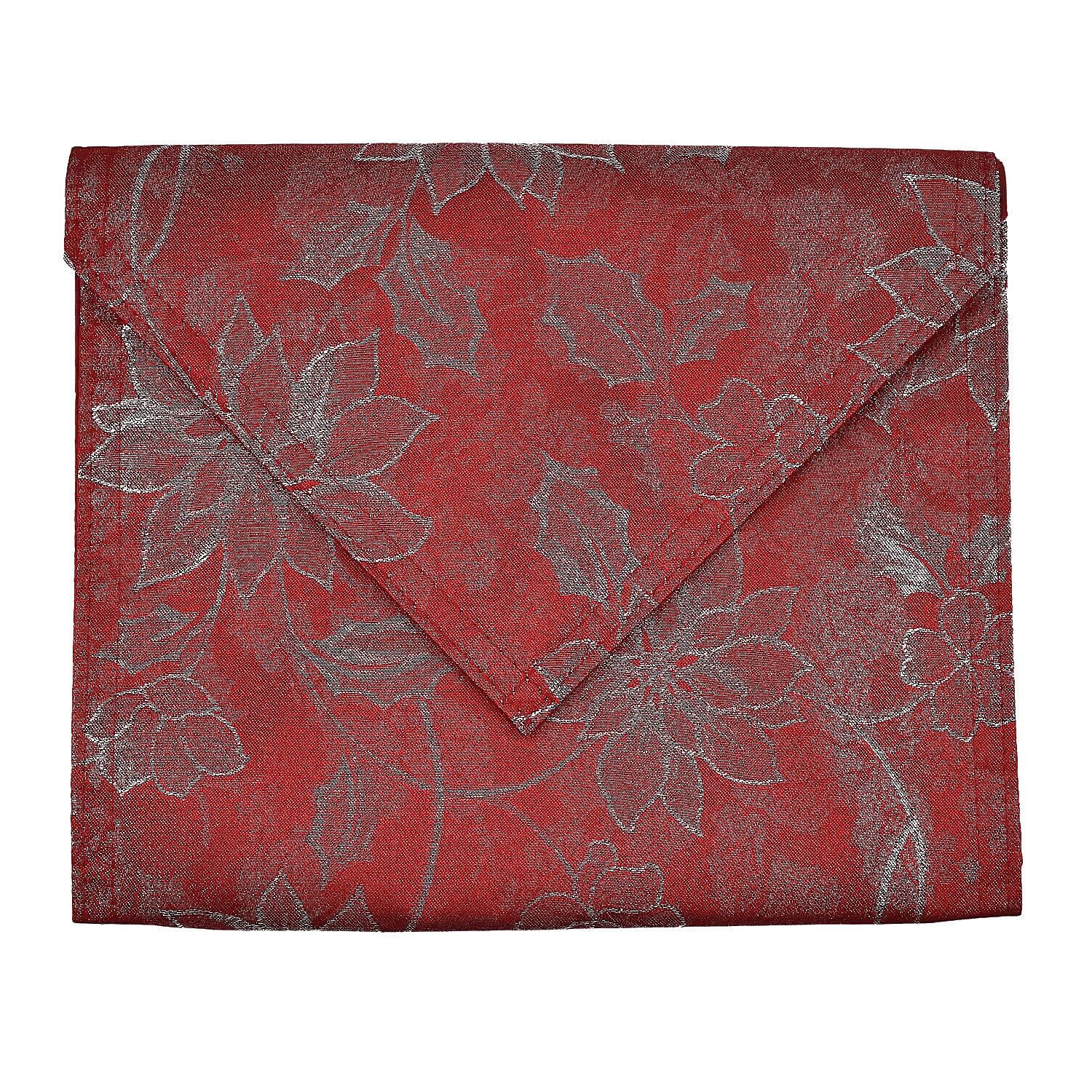 Christmas Poinsettia Table Runner (Size 190x31cm) - Red