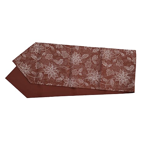 Christmas Poinsettia Table Runner (Size 190x31cm) - Red