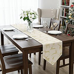 Christmas Poinsettia Table Runner (Size 190x31cm) - Red