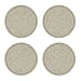 Set of 4 Round Glitter Placemats & 4 Matching Coasters - Silver