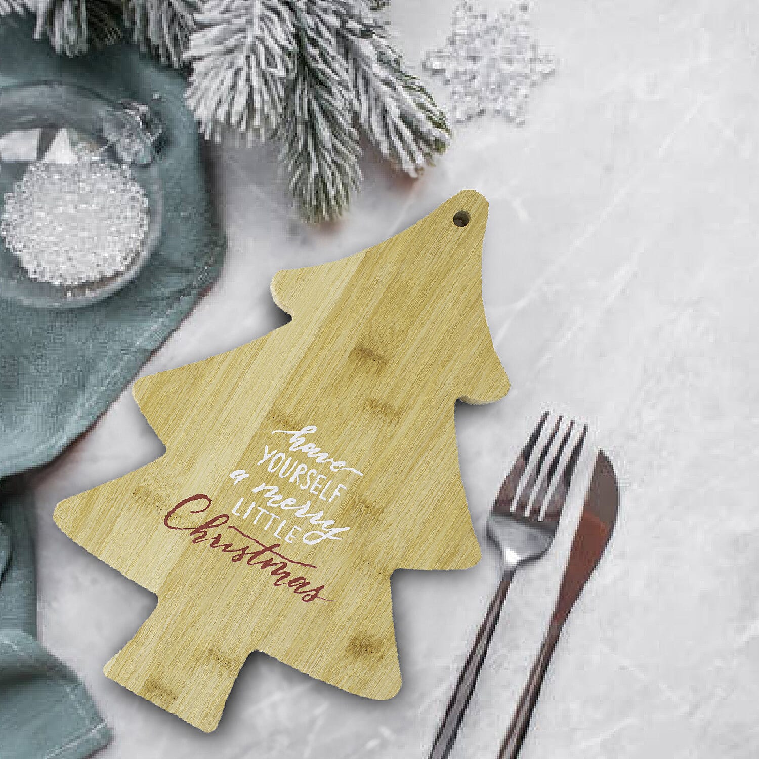 Tree Shaped Bamboo Serving Board (Size 33 x 24 cm) - Wood