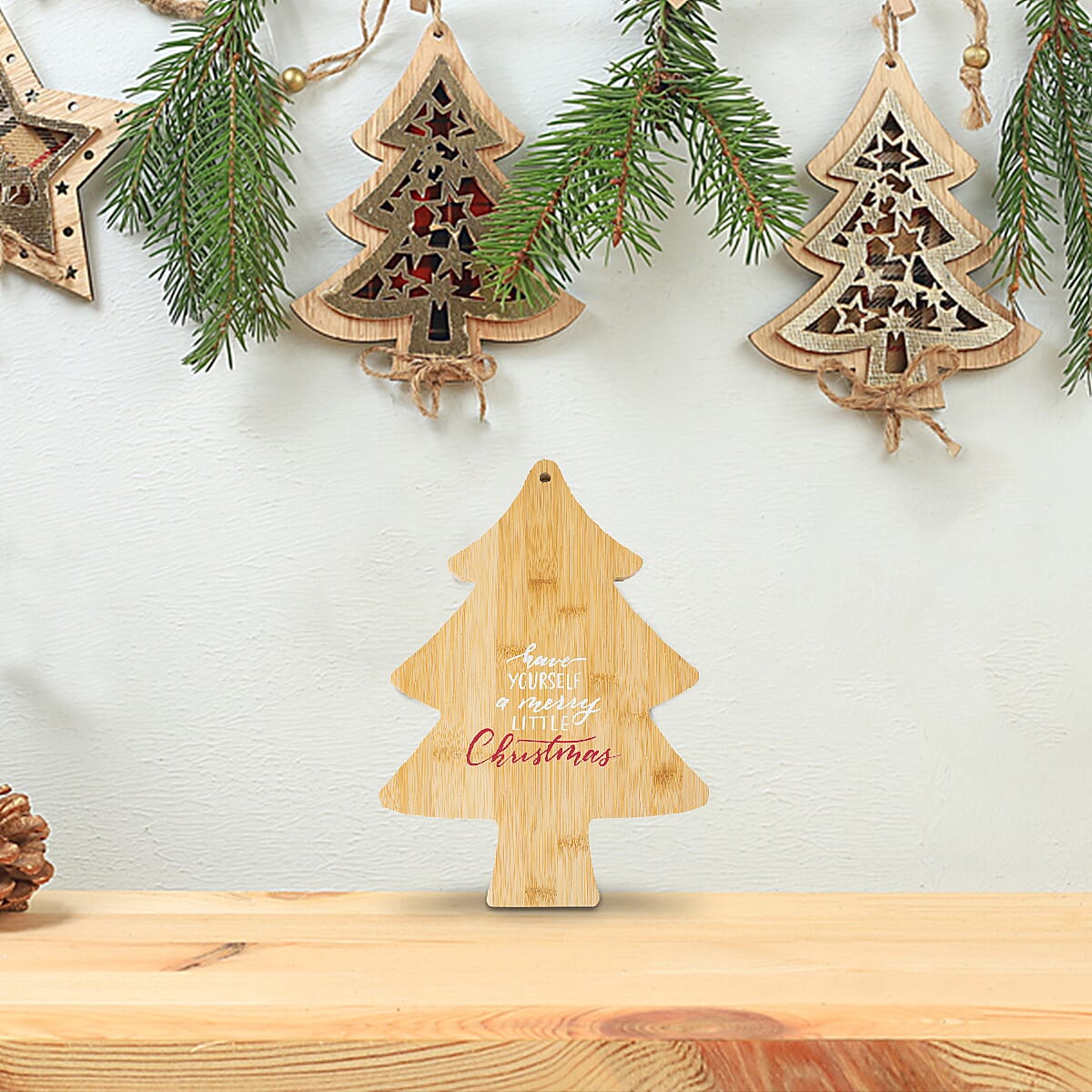 Tree Shaped Bamboo Serving Board (Size 33 x 24 cm) - Wood