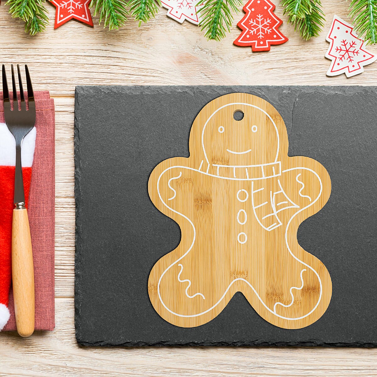 Gingerbread Bamboo Serving Board (Size 24x30 cm)