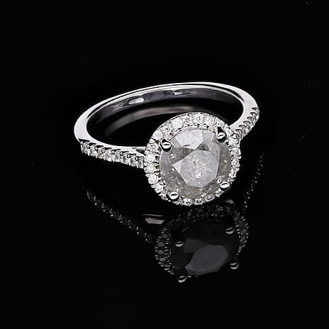 Certified and Appraised SGL 14K White Gold Diamond (I1-I2-G-H) Ring 2.15 Ct.