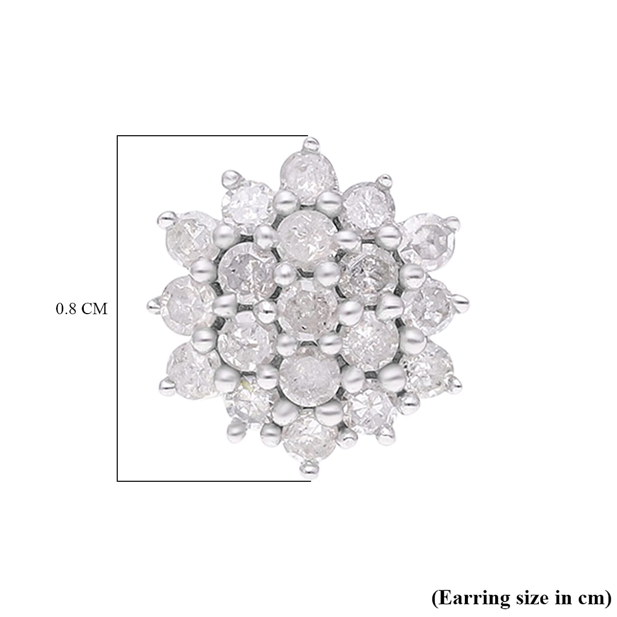 9K White Gold SGL Certified Diamond (G-H) Earrings (with Push Back) 0.50 Ct