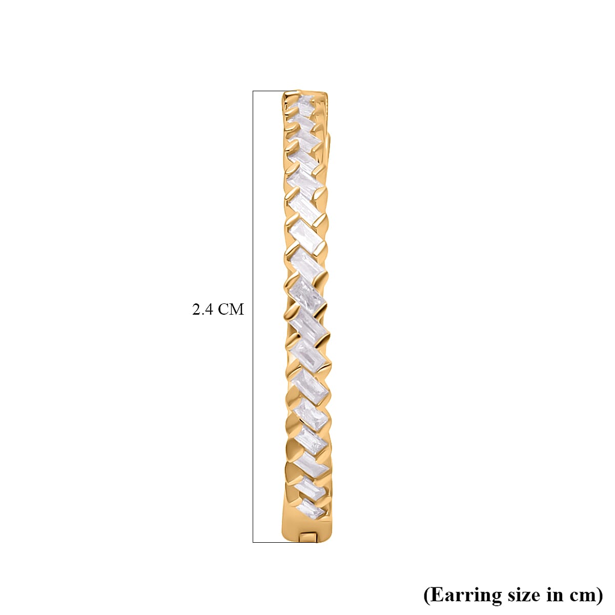 9K Yellow Gold White Diamond I3-G-H Hoop Earrings With Clasp