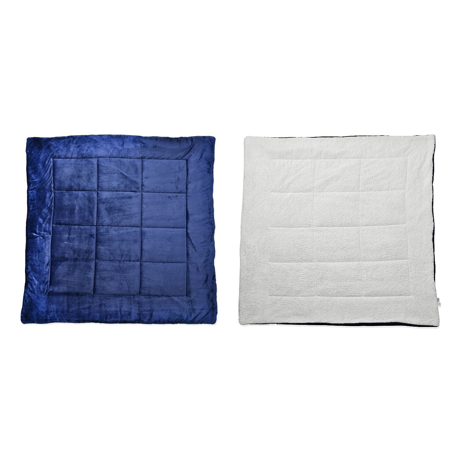 NEW - Sherpa Comforter & 2 Pillow Cases - Navy