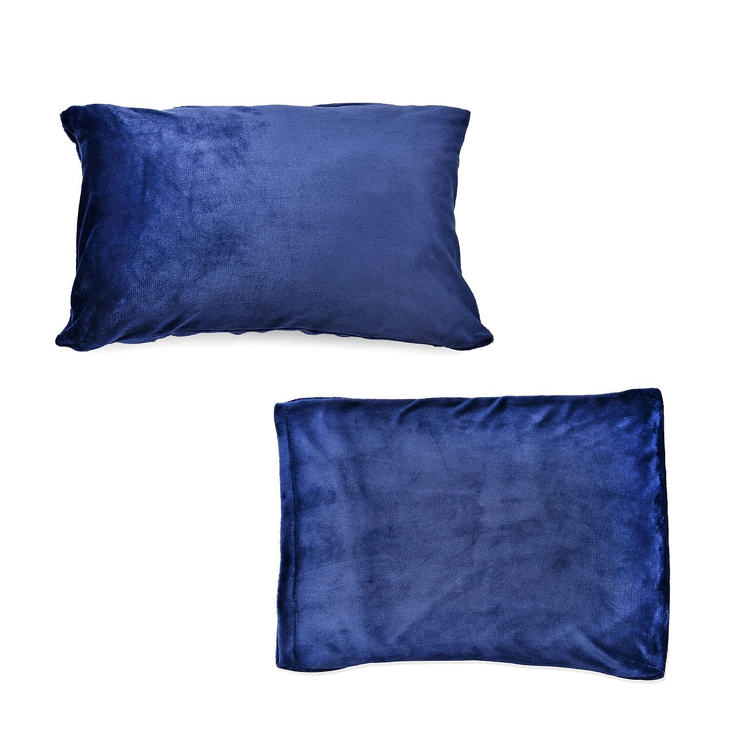 NEW - Sherpa Comforter & 2 Pillow Cases - Navy