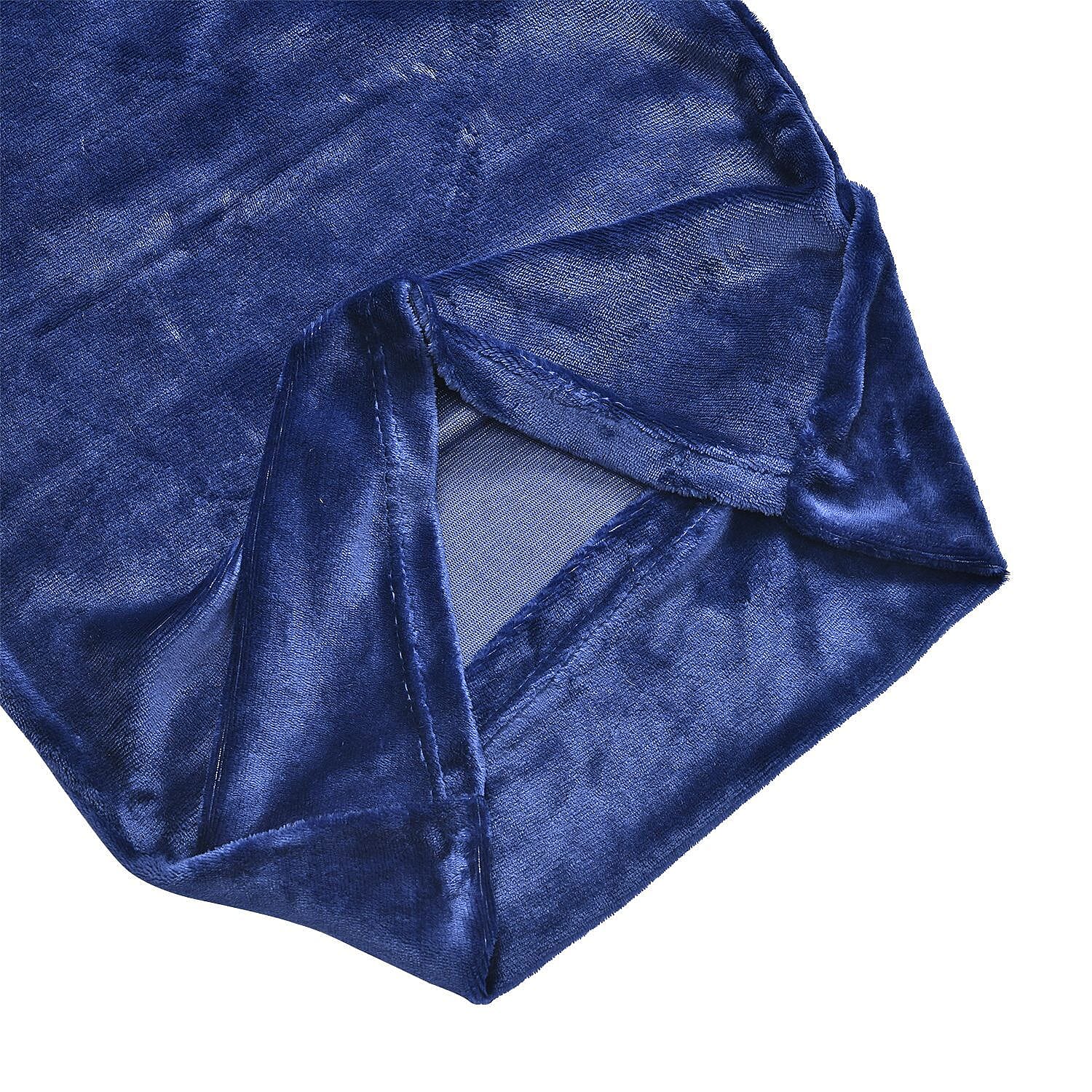 NEW - Sherpa Comforter & 2 Pillow Cases - Navy