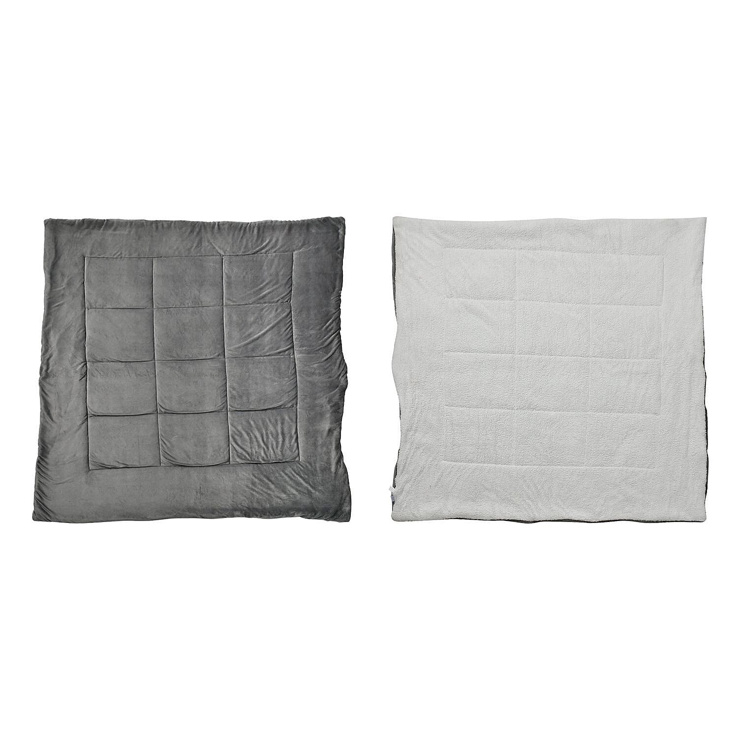 NEW - Sherpa Comforter & 2 Pillow Cases - Navy