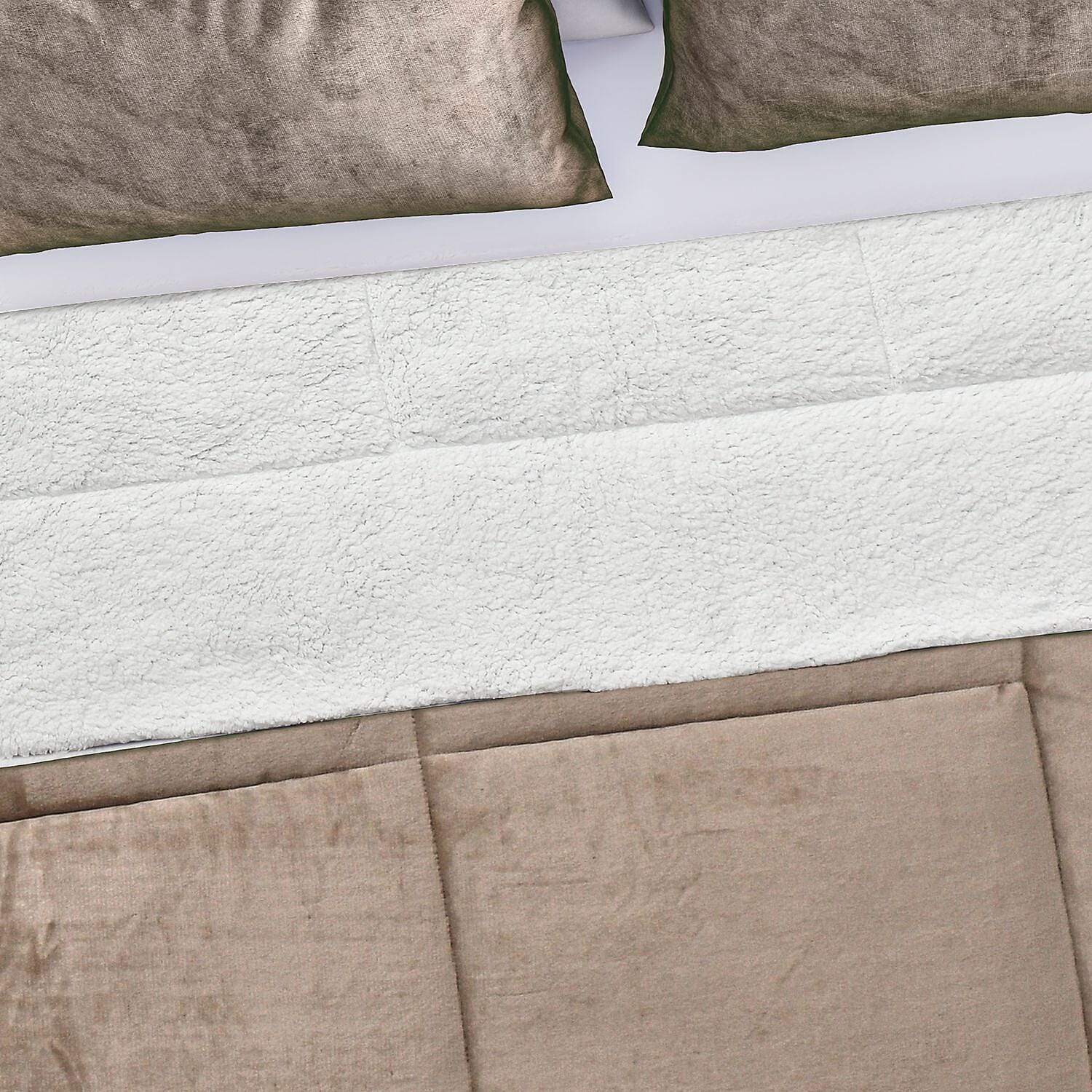 NEW - Sherpa Comforter & 2 Pillow Cases - Navy