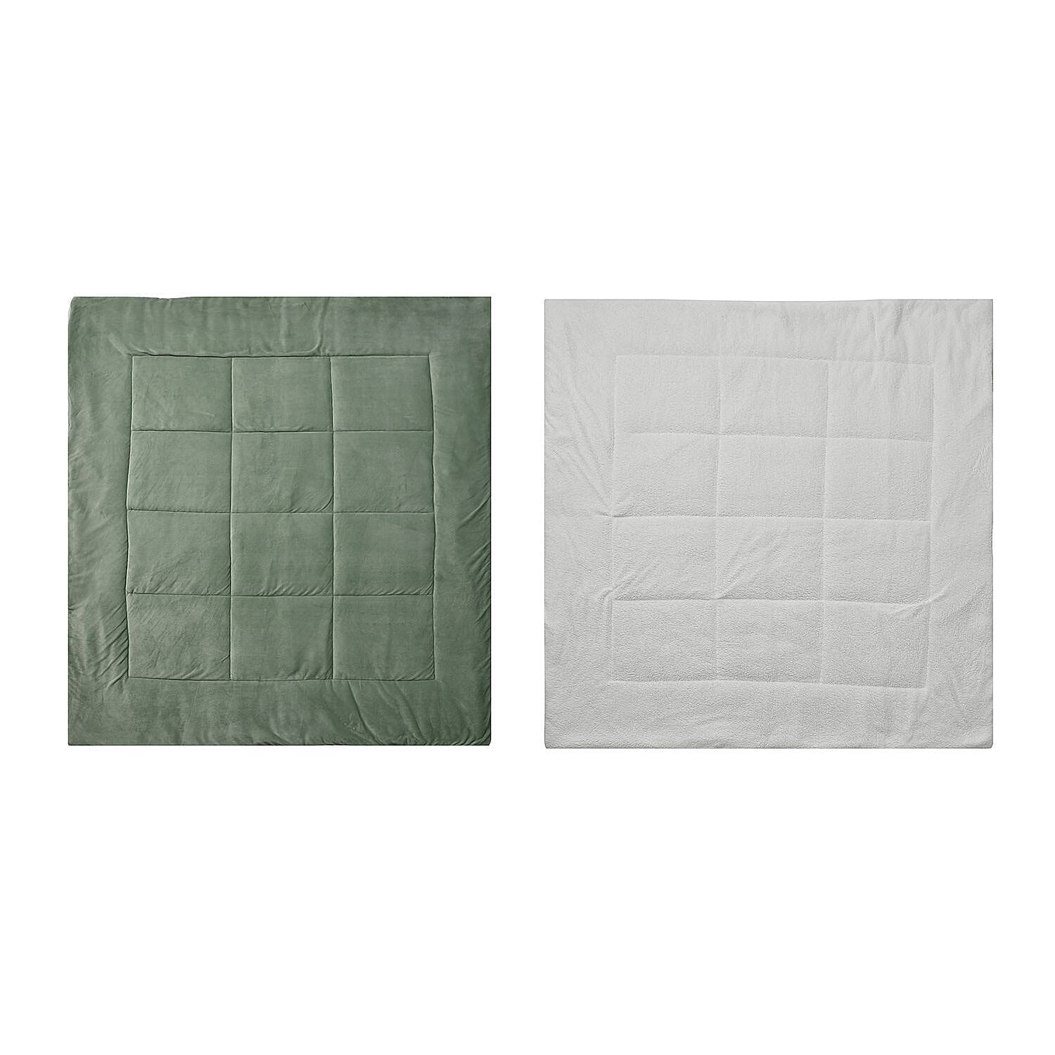 NEW - Sherpa Comforter & 2 Pillow Cases - Navy