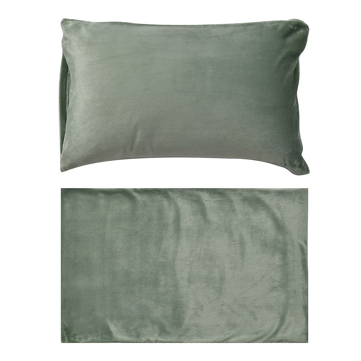 NEW - Sherpa Comforter & 2 Pillow Cases - Navy