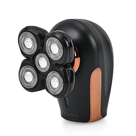 Beautech Wet & Dry Grooming Kit with 5 Head Shaver. Hair Trimmer Head, Facial Cleansing Brush, Nose & Ear Trimmer, Silicone Exfoliation Brush & 4 Combs