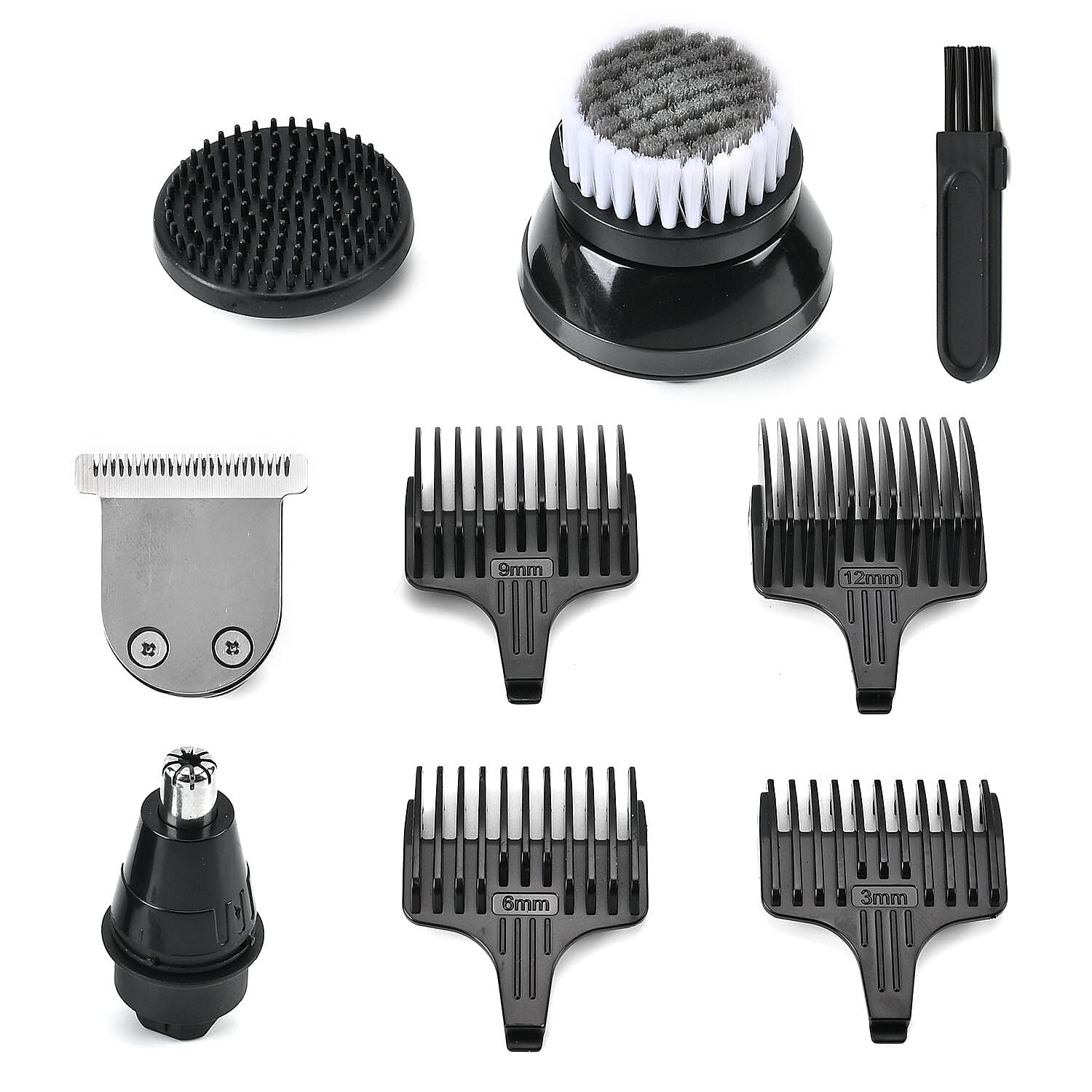 Beautech Wet & Dry Grooming Kit with 5 Head Shaver. Hair Trimmer Head, Facial Cleansing Brush, Nose & Ear Trimmer, Silicone Exfoliation Brush & 4 Combs