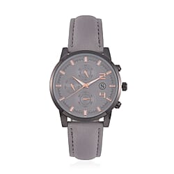 STRADA Japanese Movement Water Resistant Watch with Stainless Steel Back in Black Tone