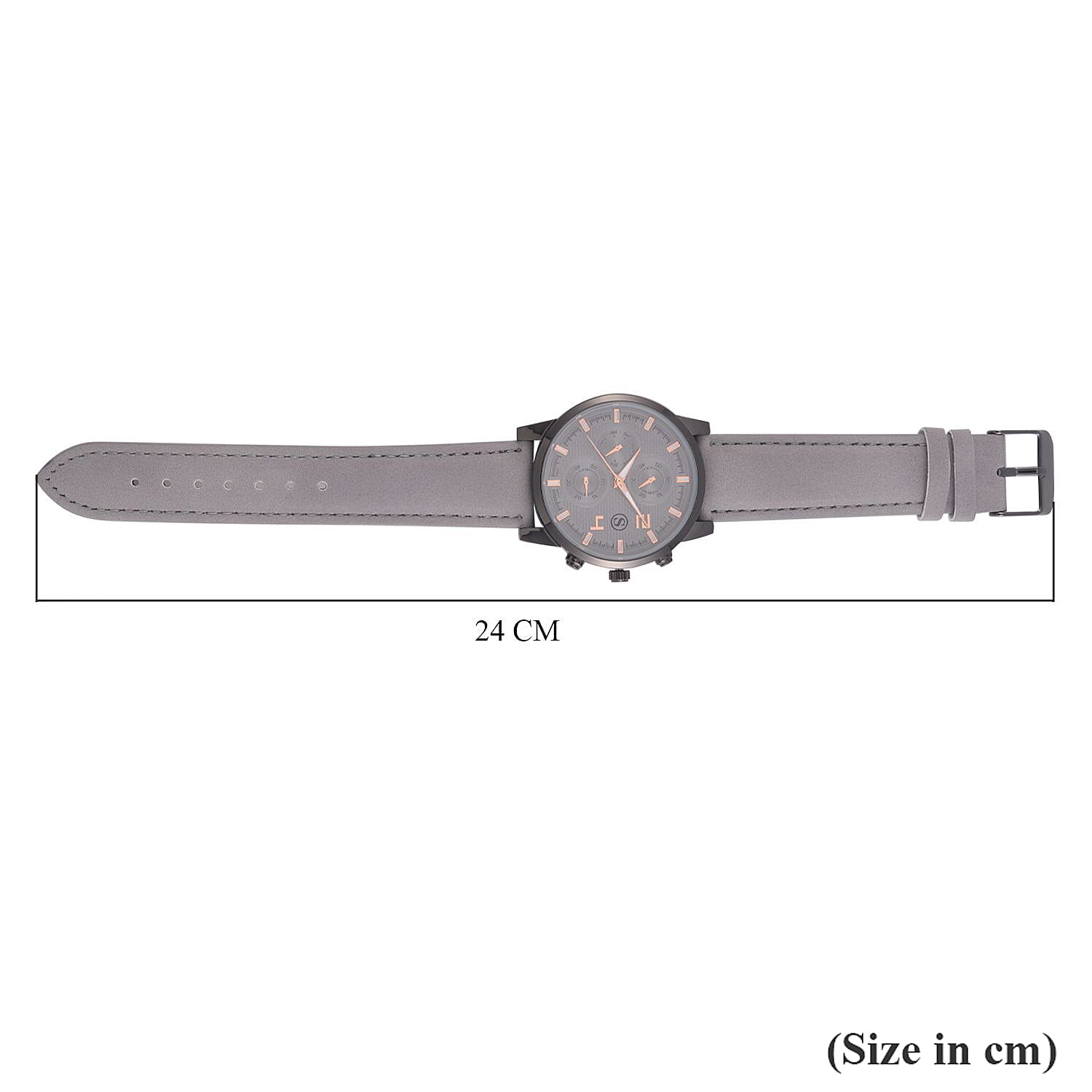 STRADA Japanese Movement Water Resistant Watch with Stainless Steel Back in Black Tone