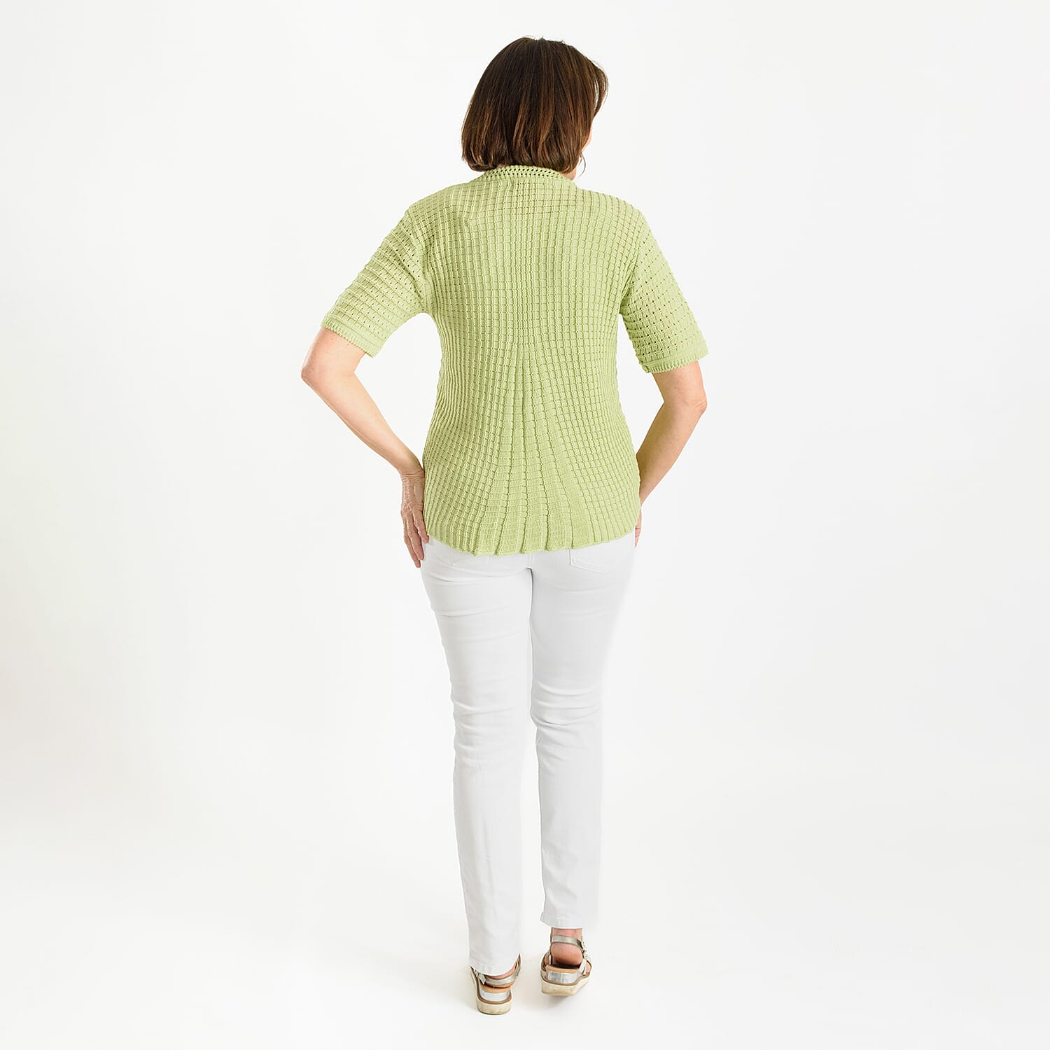 Pure And Natural Cotton Blended Bolero (One Size, 8-18)  - Light Green