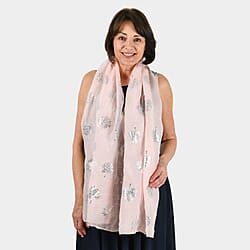Closeout Scarf with Tropical Print (Size 65x170 cm) - Green & Multi