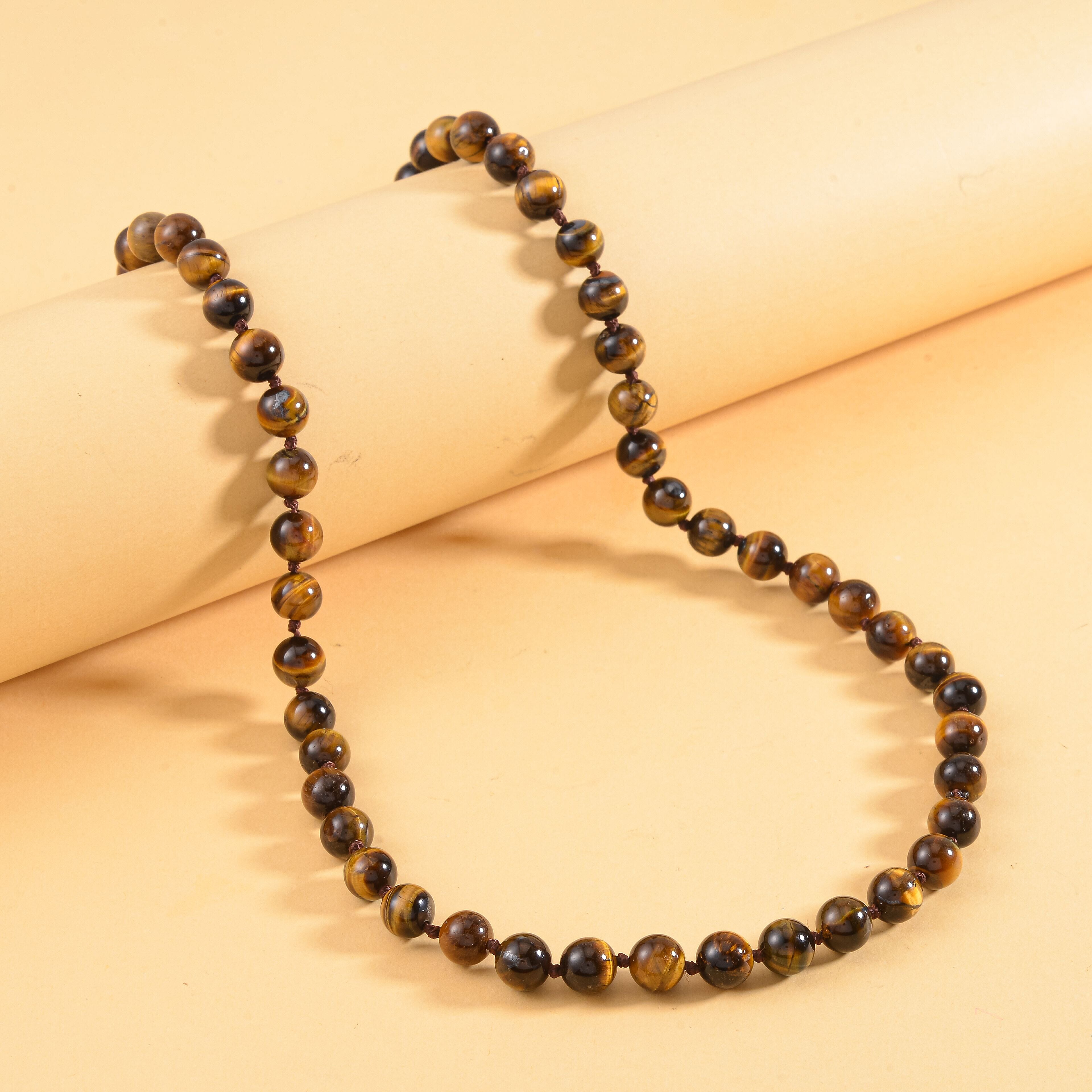 One Time Mega Deal- AAA Yellow Tigers Eye Beads Necklace (Size 30) 330 Ct.
