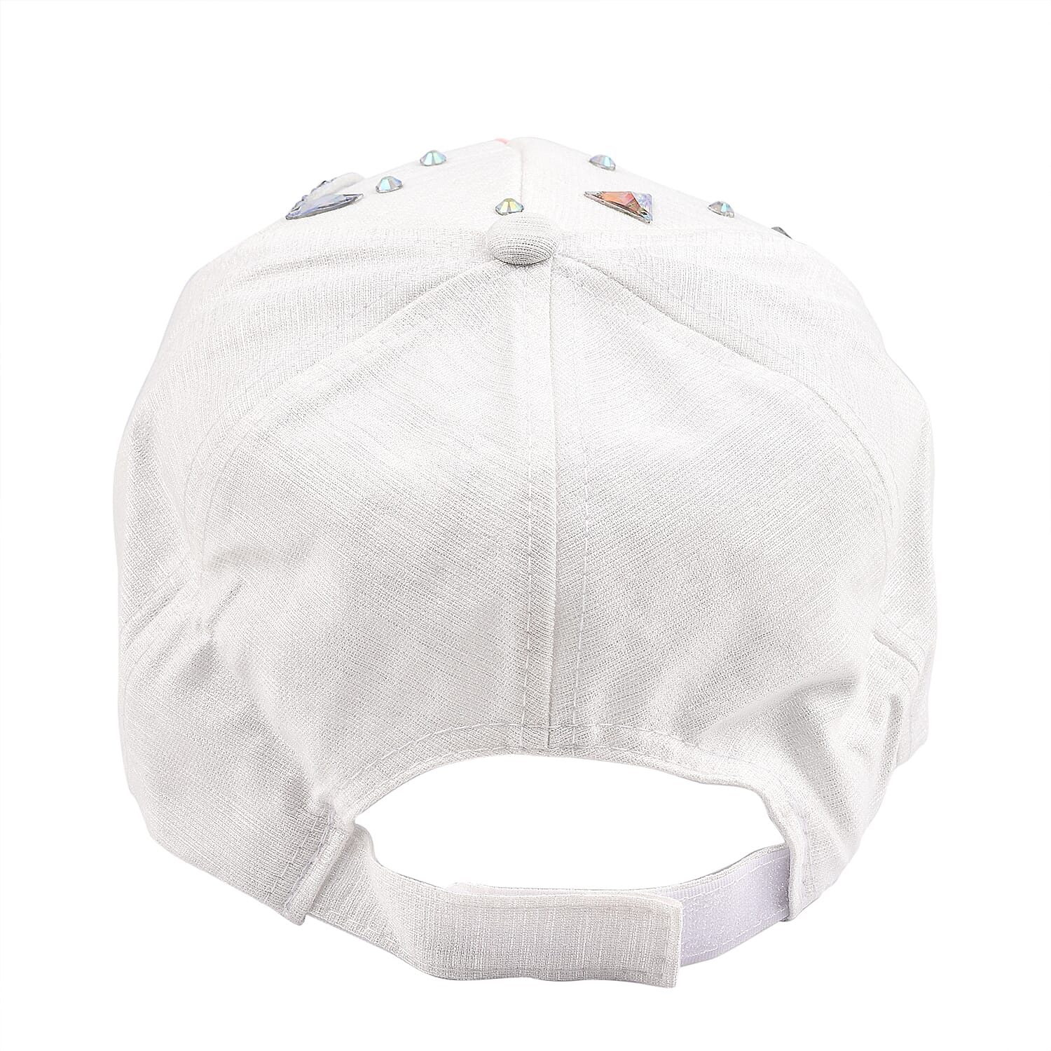 Crystal Butterfly Pattern Cap (One Size) - White