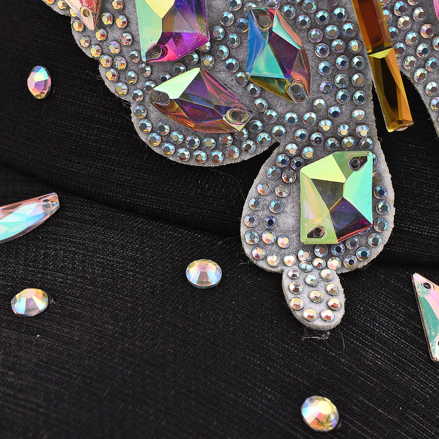 Crystal Butterfly Pattern Cap (Size 58 cm) - Black