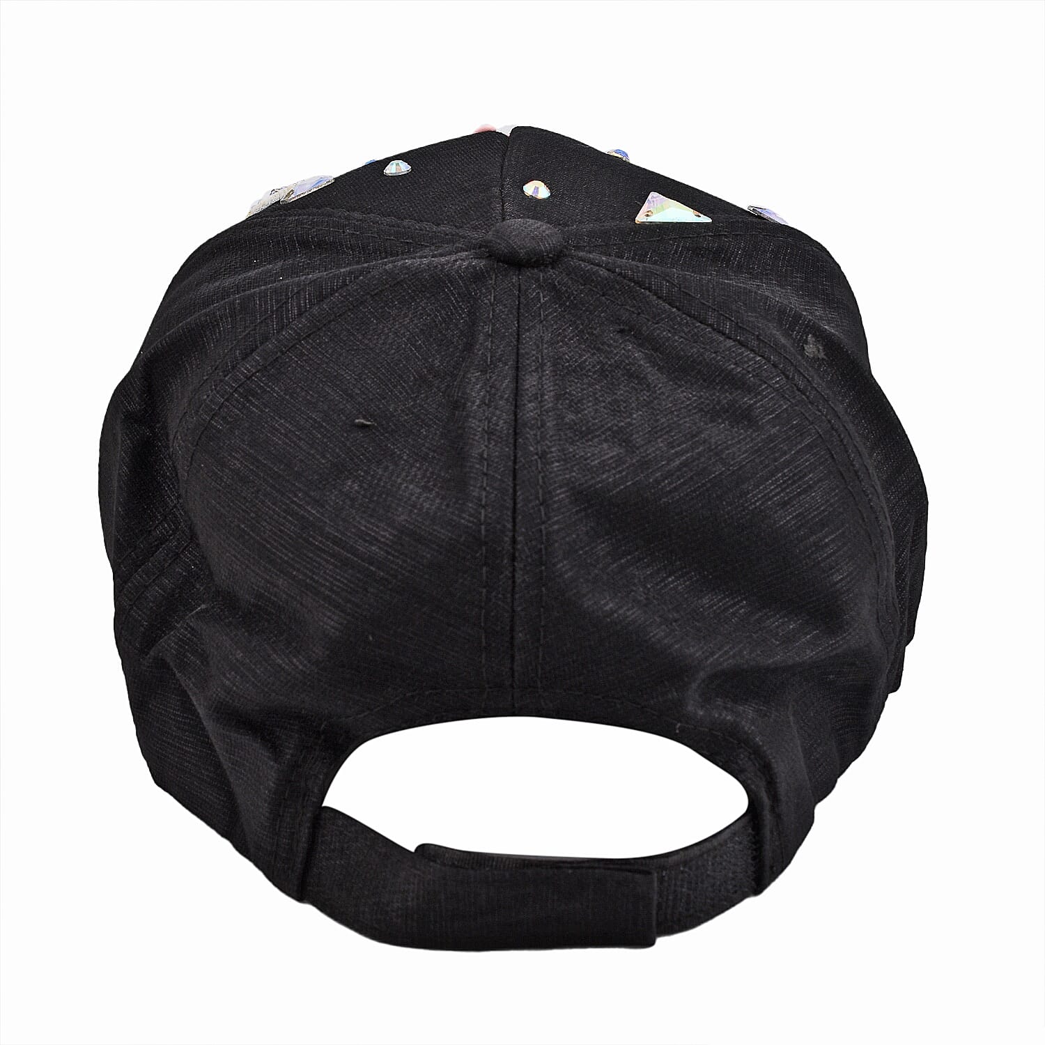 Crystal Butterfly Pattern Cap (Size 58 cm) - Black