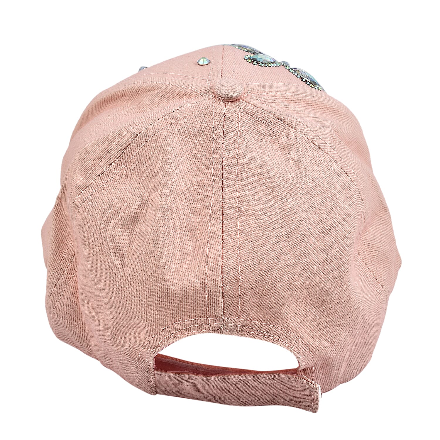 Crystal Floral Pattern Cap (One Size) - Pink