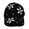 Crystal Floral Pattern Cap (One Size) - Black